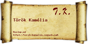 Török Kamélia névjegykártya